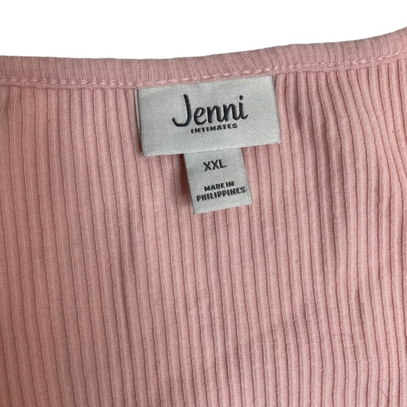 Jenni Square Neck Ribbed Bodysuit Peach Skin Light Pink XXL New - Picture 4 of 8
